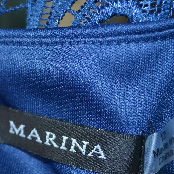 Navy cap sleeve crochet-lace dress - Picture 9 of 10